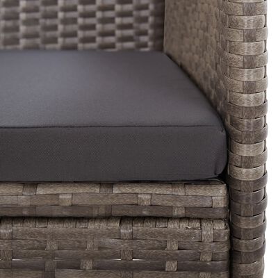 vidaXL Outdoor Chairs 2 pcs with Cushions Poly Rattan Grey, grey vidaXL Outdoor Chairs 2 pcs with Cushions Poly Rattan Grey