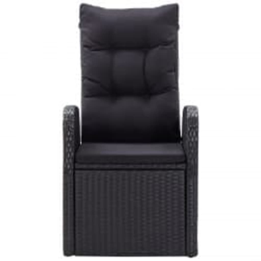 vidaXL 9 Piece Garden Dining Set with Cushions Black