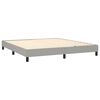 vidaXL Box Spring Bed Frame Light Grey 180x200 cm Super King Fabric