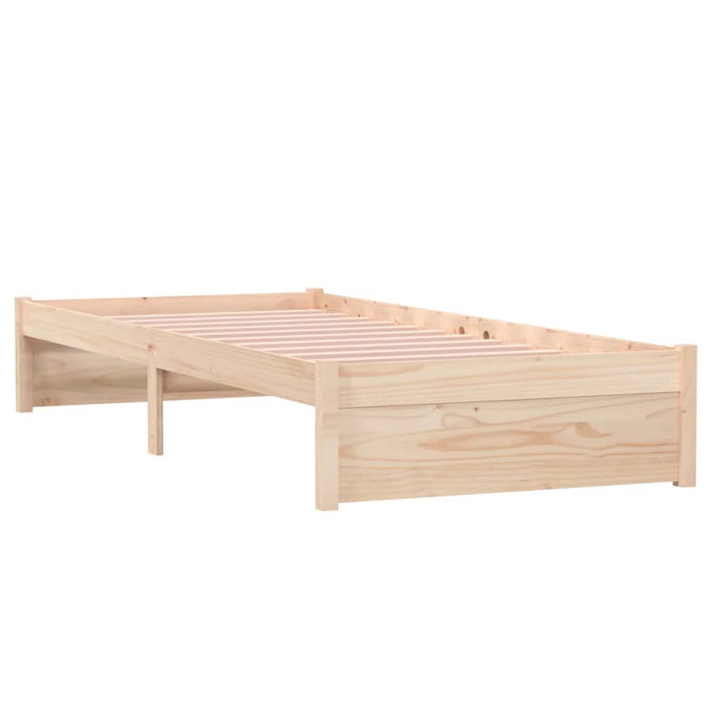 vidaXL Bed Frame without Mattress Solid Wood 75x190 cm Small Single Small Single