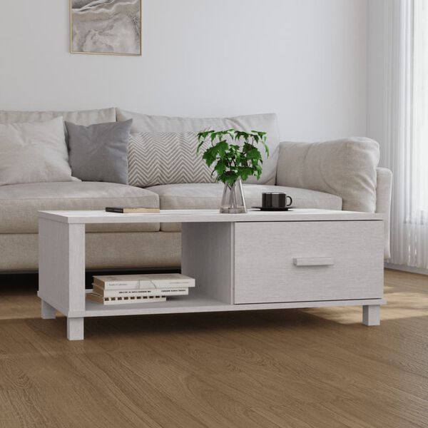 vidaXL Coffee Table HAMAR White 100x55x35 cm Solid Wood Pine