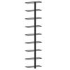 vidaXL Wall-mounted Wine Rack for 9 Bottles Black Iron