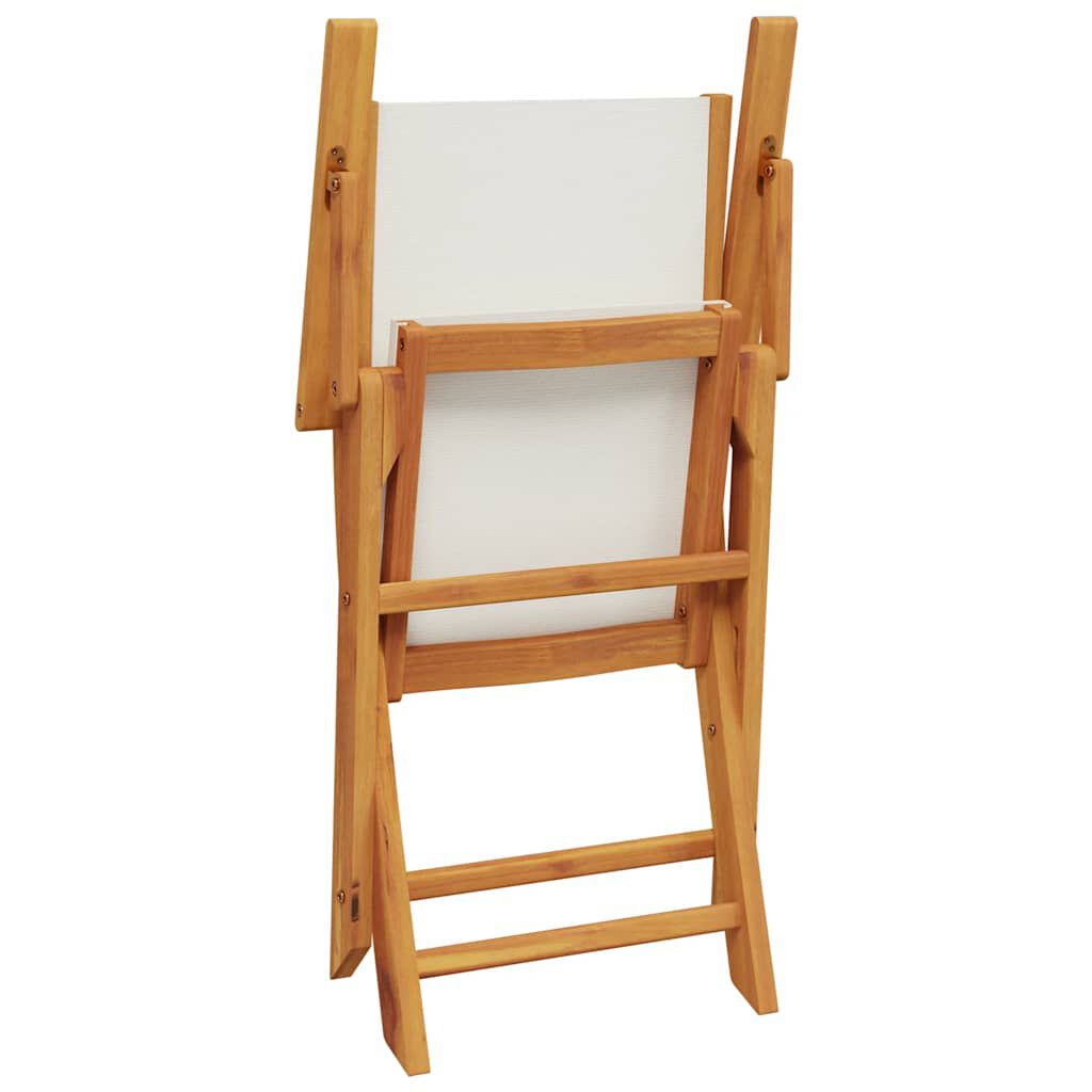 vidaXL Garden Chairs 2 pcs Cream White Solid Wood Acacia and Fabric