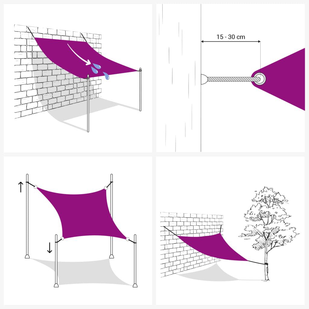 vidaXL Sunshade Sail HDPE Rectangular 4x6 m Cream