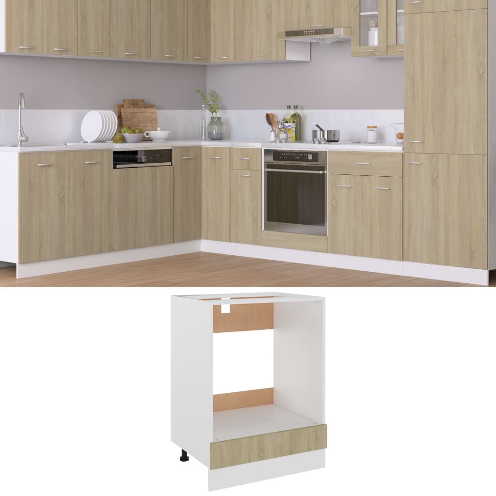 vidaXL Oven Cabinet Riga Sonoma Oak 60x46x81.5 cm Engineered Wood