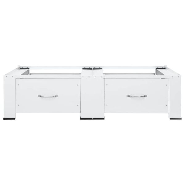 vidaXL Double Washing and Drying Machine Pedestal with Drawers White