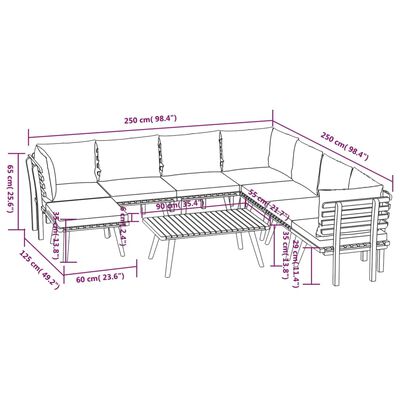 vidaXL 9 Piece Garden Lounge Set with Cushions Solid Wood Acacia,  vidaXL 9 Piece Garden Lounge Set with Cushions Solid Wood Acacia