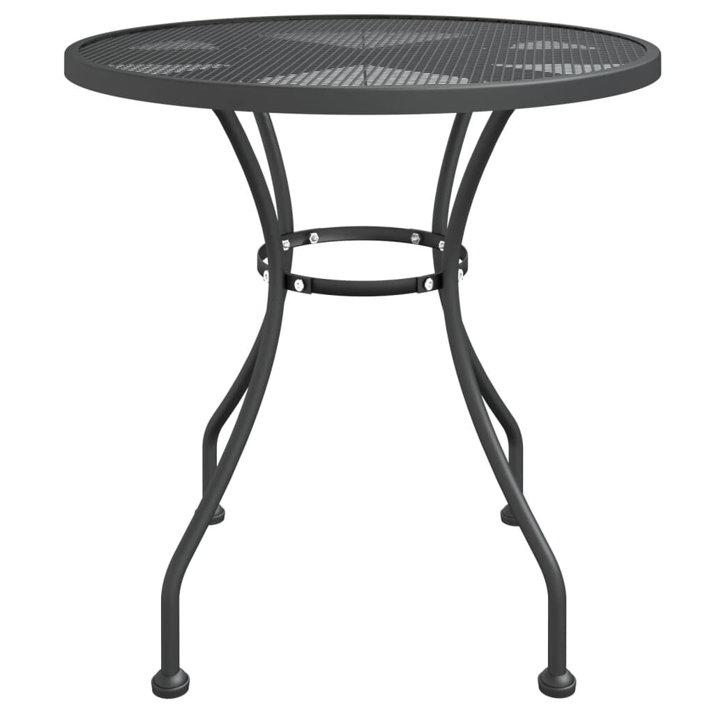 vidaXL Garden Table Ø80x72 cm Expanded Metal Mesh Anthracite