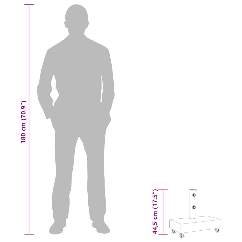 vidaXL Umbrella Base Light Grey 45x25x8.3 cm Granite