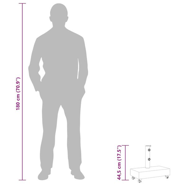 vidaXL Umbrella Base Light Grey 45x25x8.3 cm Granite