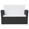 vidaXL 16 Piece Garden Lounge Set with Cushions Poly Rattan Black