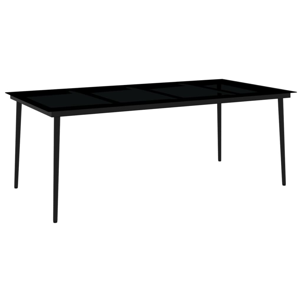 vidaXL 9 Piece Garden Dining Set with Cushions Black