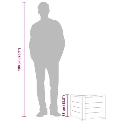 vidaXL Garden Raised Bed PP Anthracite 43x43x35 cm, anthracite vidaXL Garden Raised Bed PP Anthracite 43x43x35 cm