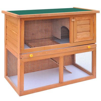 vidaXL Outdoor Rabbit Hutch Small Animal House Pet Cage 1 Door Wood, brass vidaXL Outdoor Rabbit Hutch Small Animal House Pet Cage 1 Door Wood