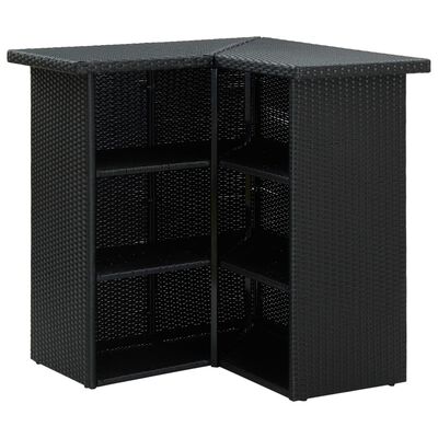 vidaXL Corner Bar Table Black 100x50x105 cm Poly Rattan, black vidaXL Corner Bar Table Black 100x50x105 cm Poly Rattan