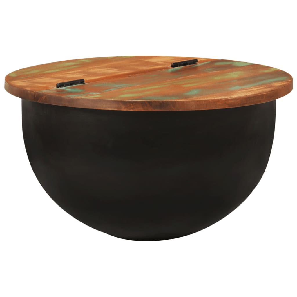 vidaXL Coffee Table Black 50x27 cm Solid Wood Reclaimed