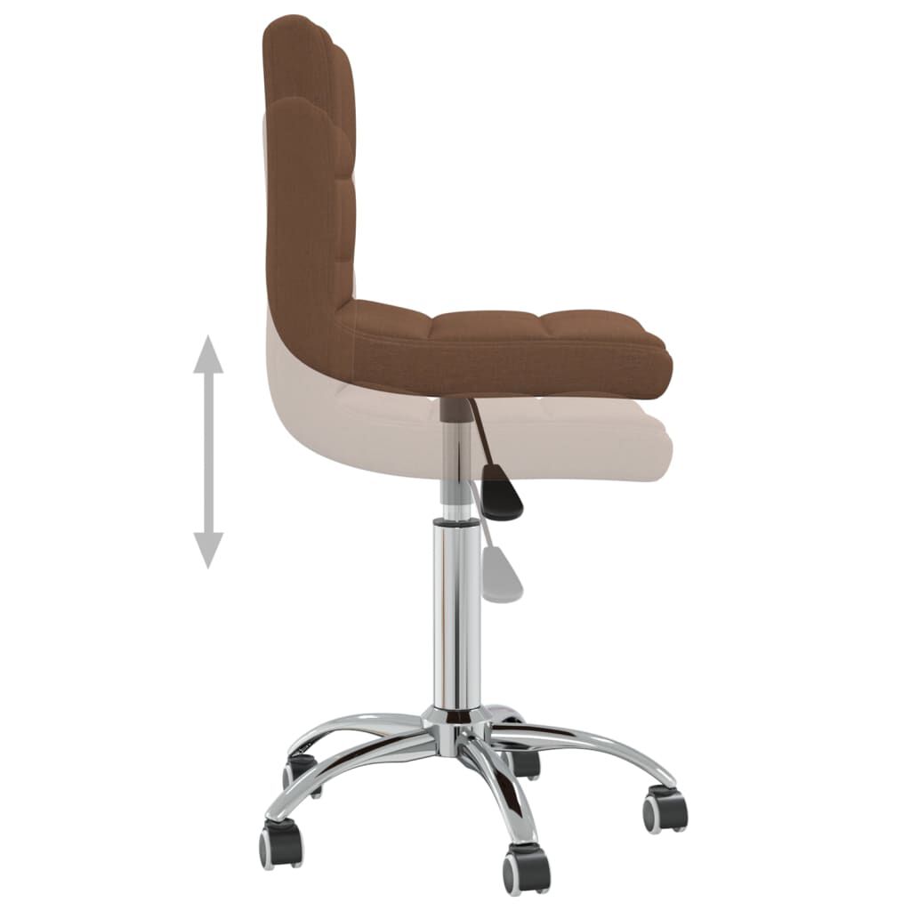 vidaXL Swivel Dining Chair Brown Fabric