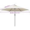 vidaXL Replacement Fabric for Outdoor Parasol Sand White 300 cm