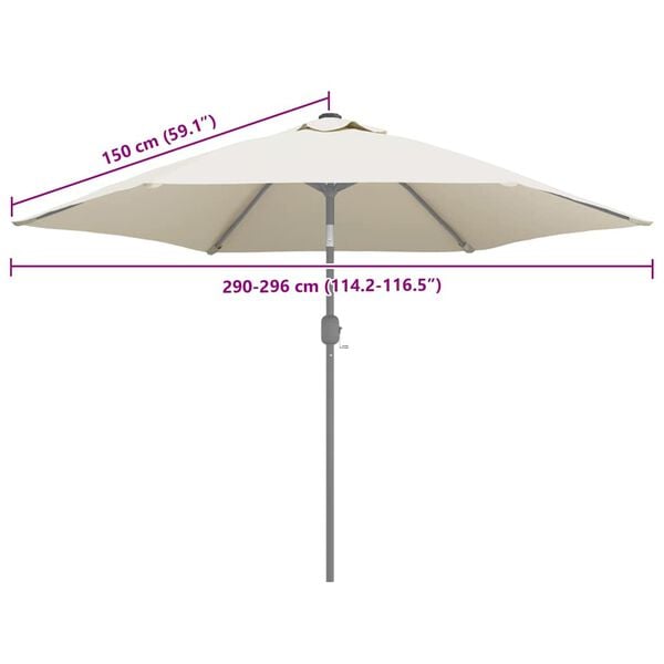 vidaXL Replacement Fabric for Outdoor Parasol Sand White 300 cm