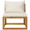 vidaXL 9 Piece Garden Lounge Set with Cushion Cream Solid Acacia Wood