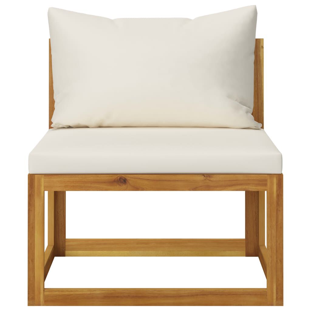 vidaXL 9 Piece Garden Lounge Set with Cushion Cream Solid Acacia Wood