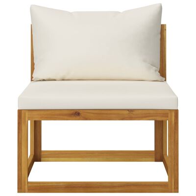 vidaXL 9 Piece Garden Lounge Set with Cushion Cream Solid Acacia Wood, cream vidaXL 9 Piece Garden Lounge Set with Cushion Cream Solid Acacia Wood