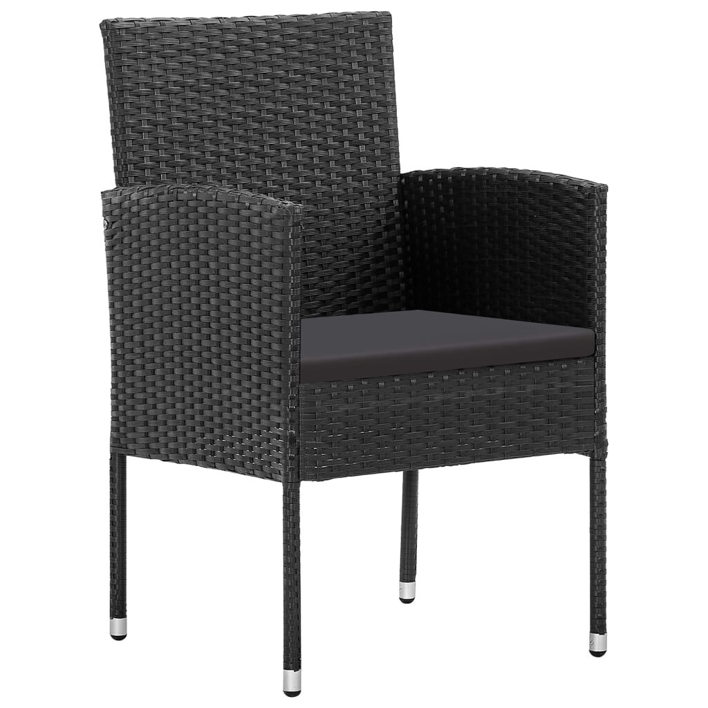 vidaXL 5 Piece Garden Dining Set Black