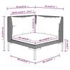vidaXL 3 Piece Garden Lounge Set Dark Grey Half Round Poly Rattan