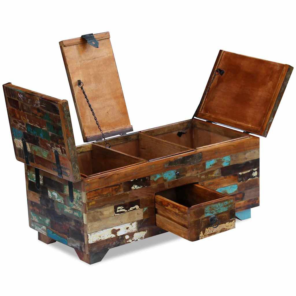 vidaXL Coffee Table Box Chest Solid Reclaimed Wood 80x40x35 cm