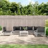 vidaXL 8 Piece Garden Lounge Set with Cushions White Steel