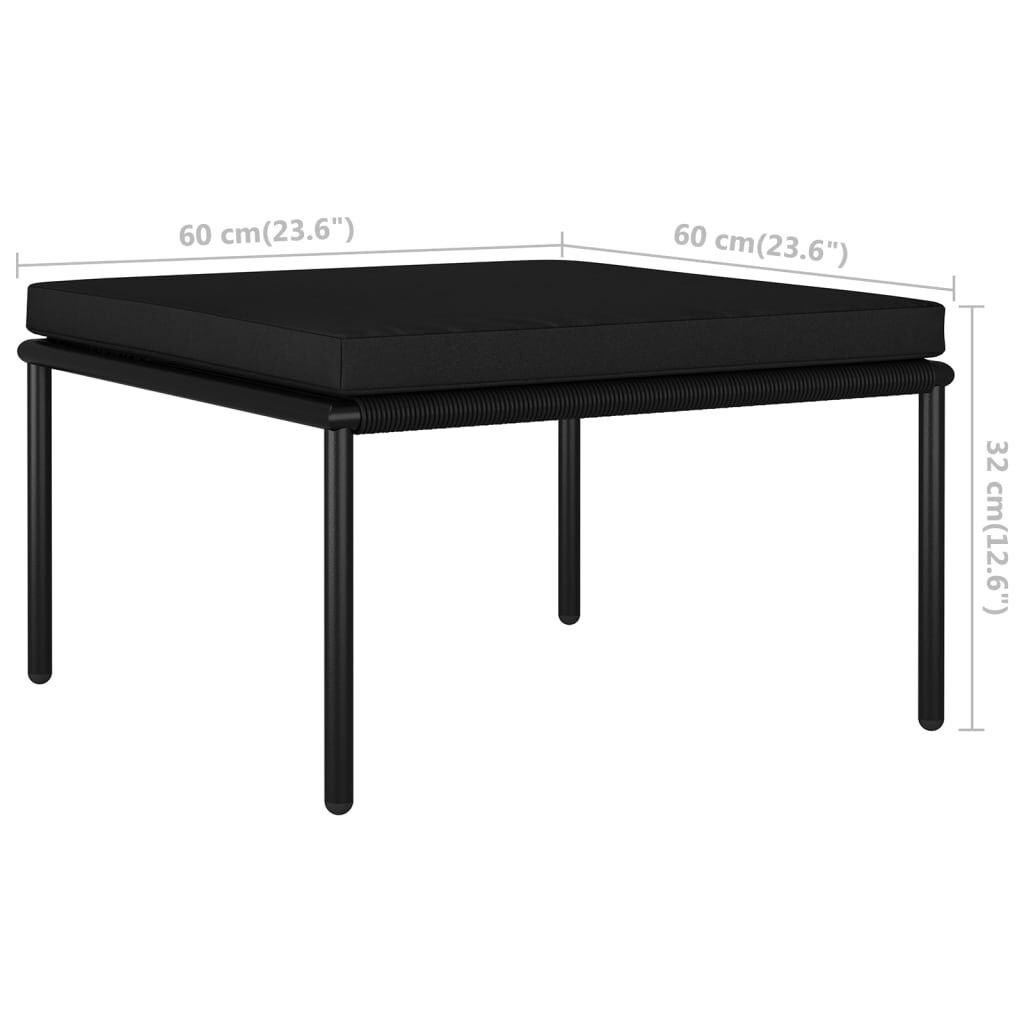 vidaXL 8 Piece Garden Lounge Set with Cushions Black PVC