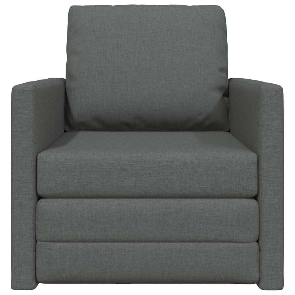 vidaXL Floor Sofa Bed 2-in-1 Dark Grey 112x174x55 cm Fabric