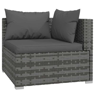 vidaXL 4 Piece Garden Lounge Set with Cushions Poly Rattan Grey, grey and anthracite vidaXL 4 Piece Garden Lounge Set with Cushions Poly Rattan Grey