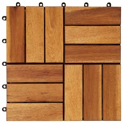 vidaXL 10 pcs Acacia Decking Tiles 30 x 30 cm, brown vidaXL 10 pcs Acacia Decking Tiles 30 x 30 cm