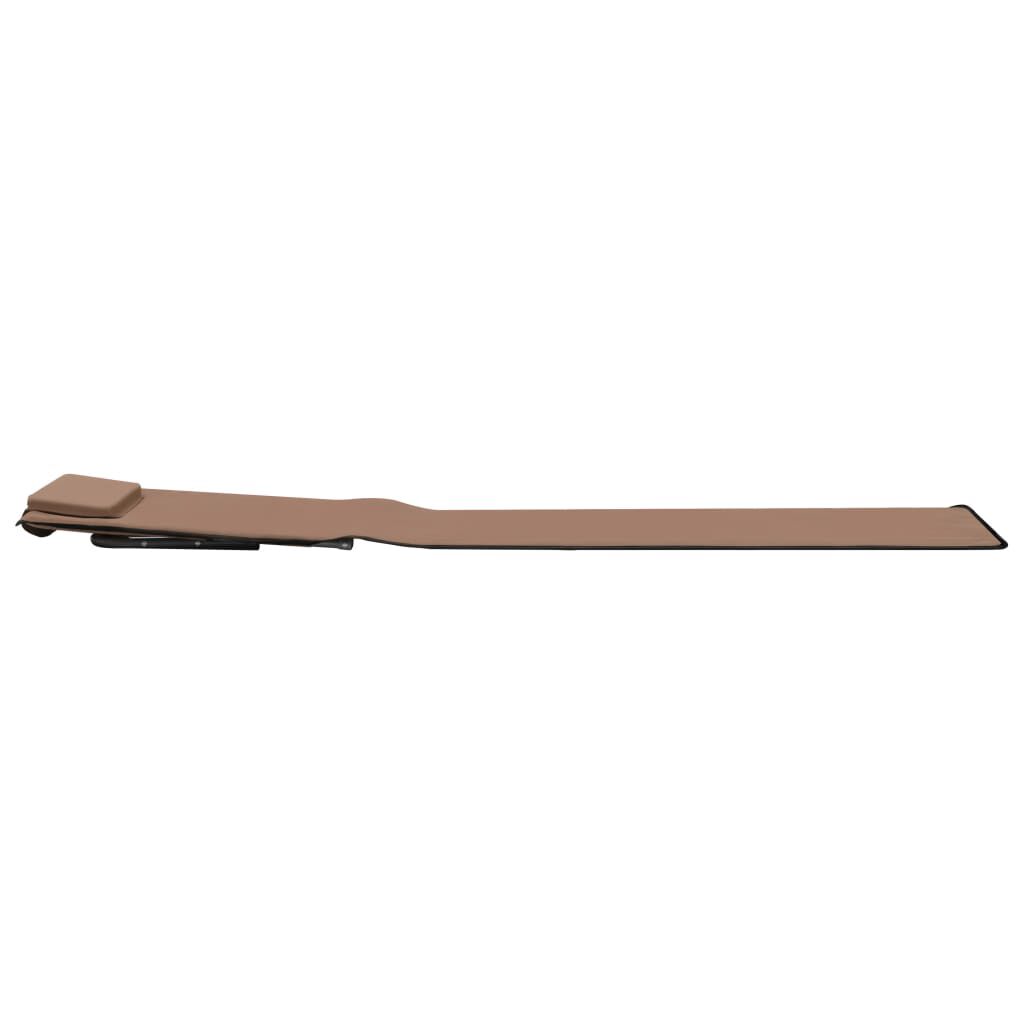 vidaXL Folding Beach Mats 2 pcs Steel and Fabric Brown