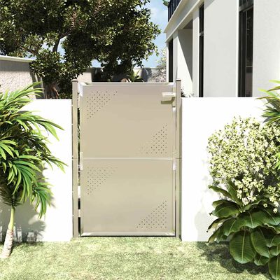 vidaXL Garden Gate 100x145 cm Stainless Steel,  vidaXL Garden Gate 100x145 cm Stainless Steel