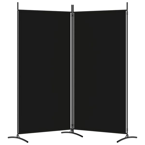 vidaXL 2-Panel Room Divider Black 175x180 cm Fabric