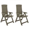 vidaXL Garden Reclining Chairs 2 pcs Plastic Mocca