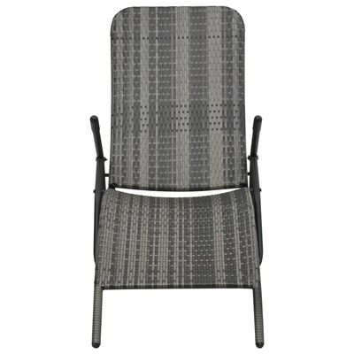 vidaXL Folding Sun Lounger Poly Rattan Grey,  vidaXL Folding Sun Lounger Poly Rattan Grey