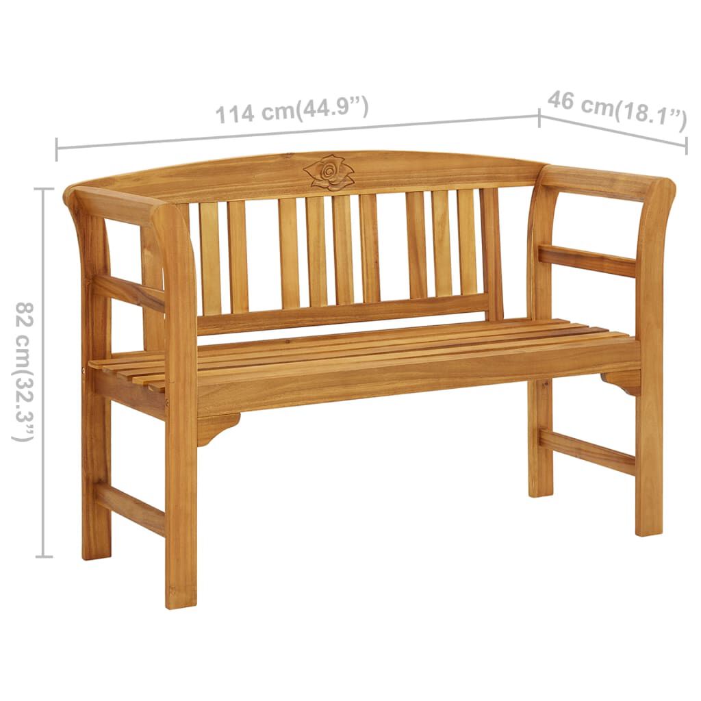 vidaXL Garden Bench 114 cm Solid Acacia Wood