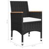 vidaXL 5 Piece Garden Dining Set Black