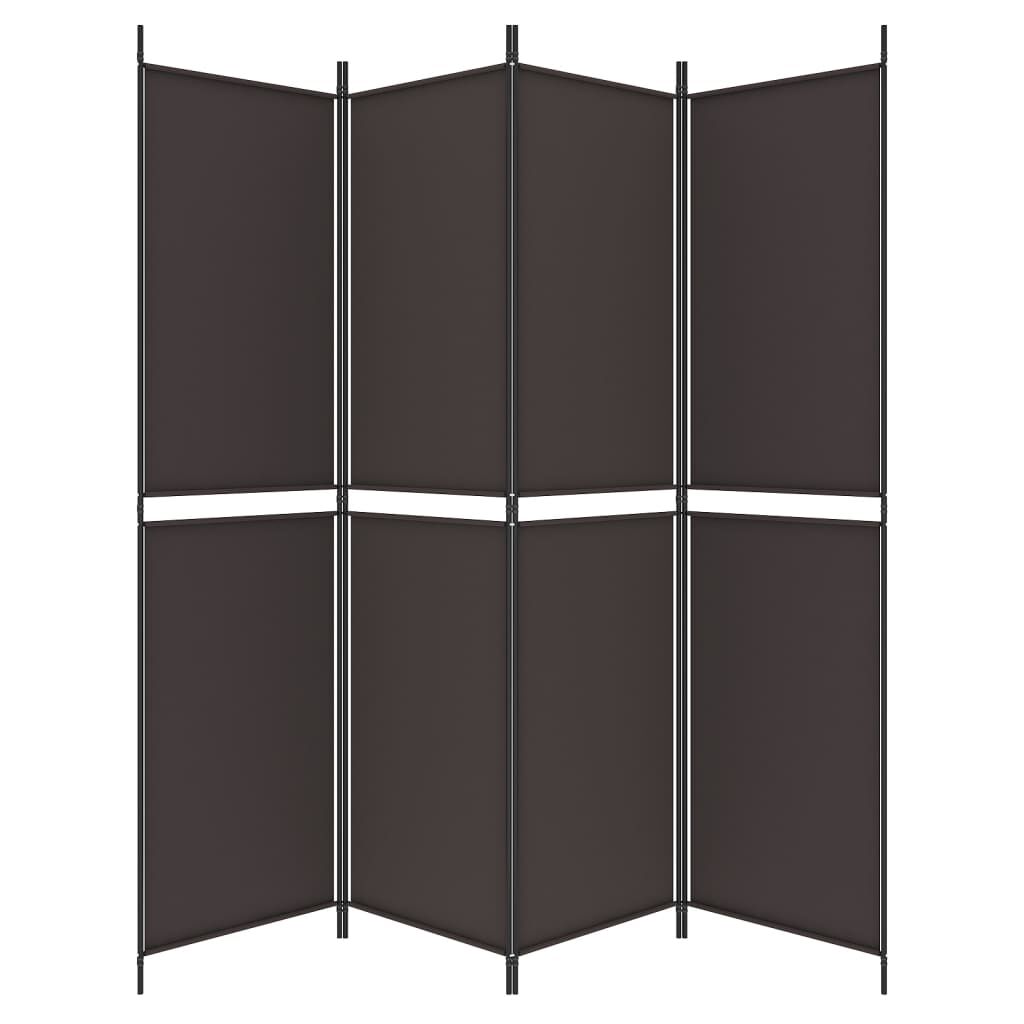 vidaXL 4-Panel Room Divider Brown 200x200 cm Fabric