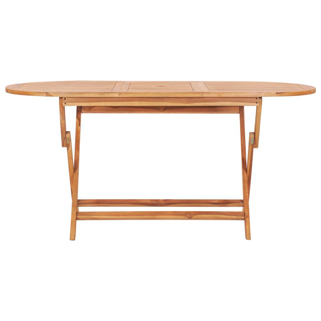 vidaXL 5 Piece Folding Outdoor Dining Set Solid Teak Wood