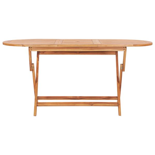 vidaXL 5 Piece Folding Outdoor Dining Set Solid Teak Wood