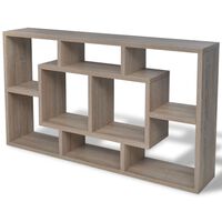 vidaXL Floating Wall Display Shelf 8 Compartments Oak Colour, oak vidaXL Floating Wall Display Shelf 8 Compartments Oak Colour