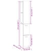 vidaXL Bathroom Cabinet Black 25x26.5x170 cm Engineered Wood