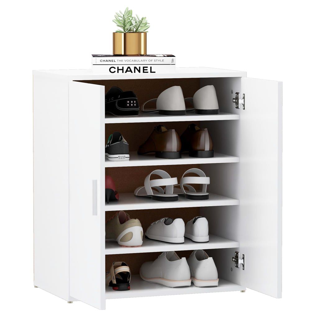 vidaXL Shoe Cabinet White 60x35x70 cm Engineered Wood