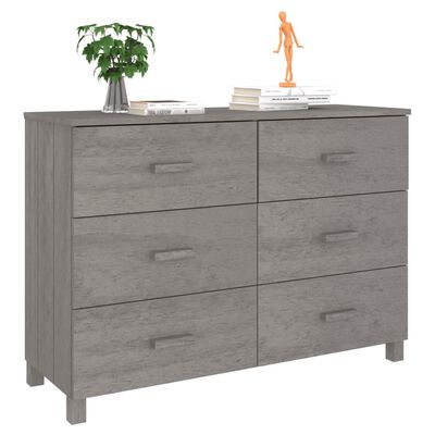 vidaXL Sideboard HAMAR Light Grey 113x40x80 cm Solid Wood Pine, light grey vidaXL Sideboard HAMAR Light Grey 113x40x80 cm Solid Wood Pine