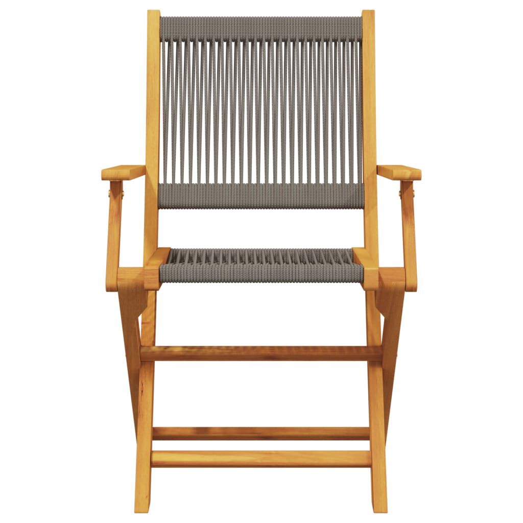 vidaXL Garden Chairs 2 pcs Grey Solid Wood Acacia and Polypropylene