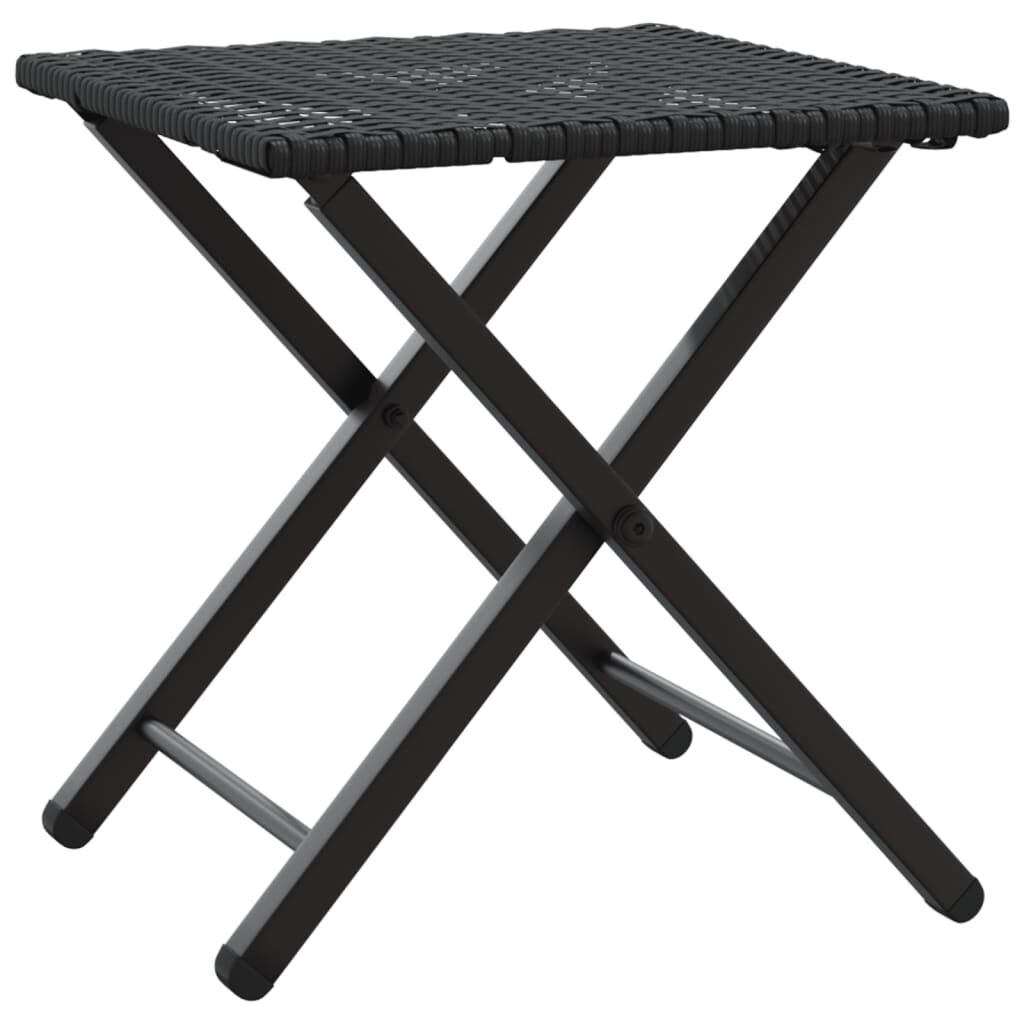 vidaXL 5 Piece Garden Dining Set Foldable Black Poly Rattan